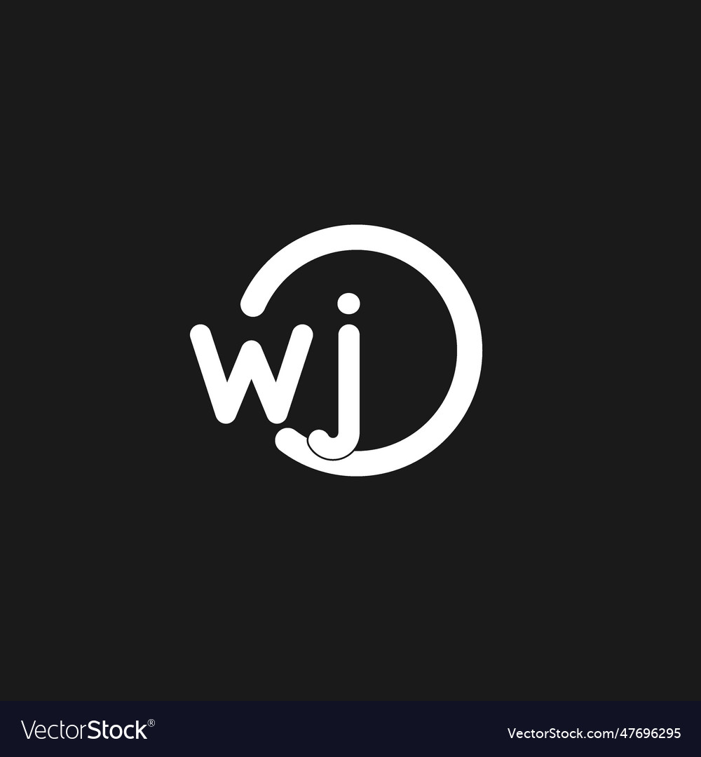 Initials wj logo monogram with simple circles
