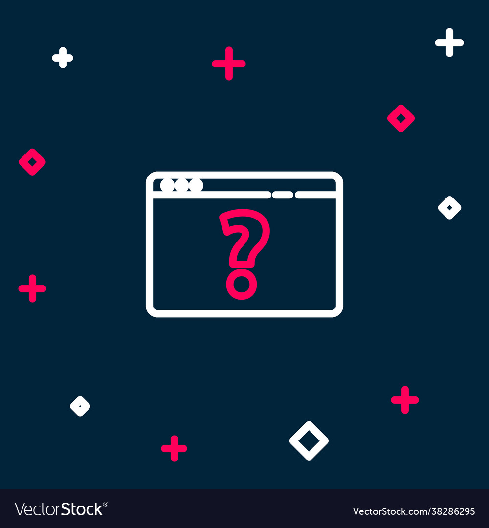 Line browser with question mark icon isolated vector image Line browser with question mark icon isolated