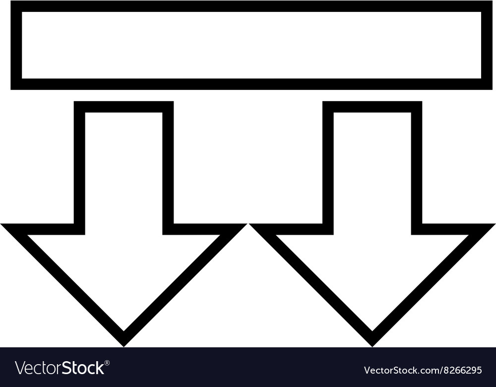 Move arrows down thin line icon