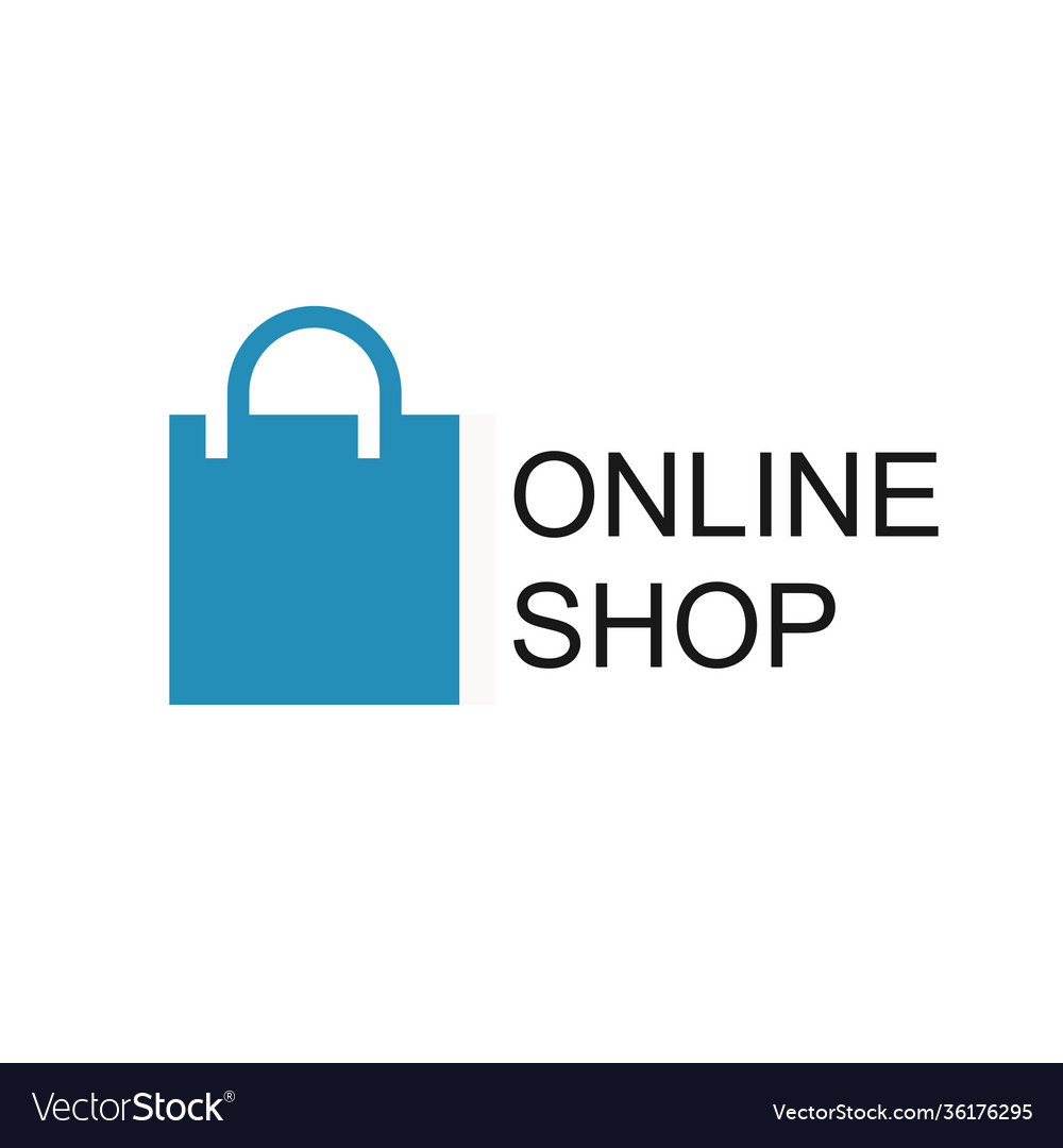 Online shop logo design template shopping bag Vector Image