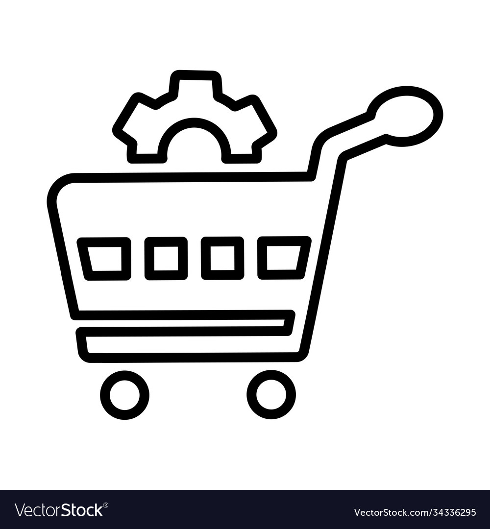 Optimization setting shopping line icon outline