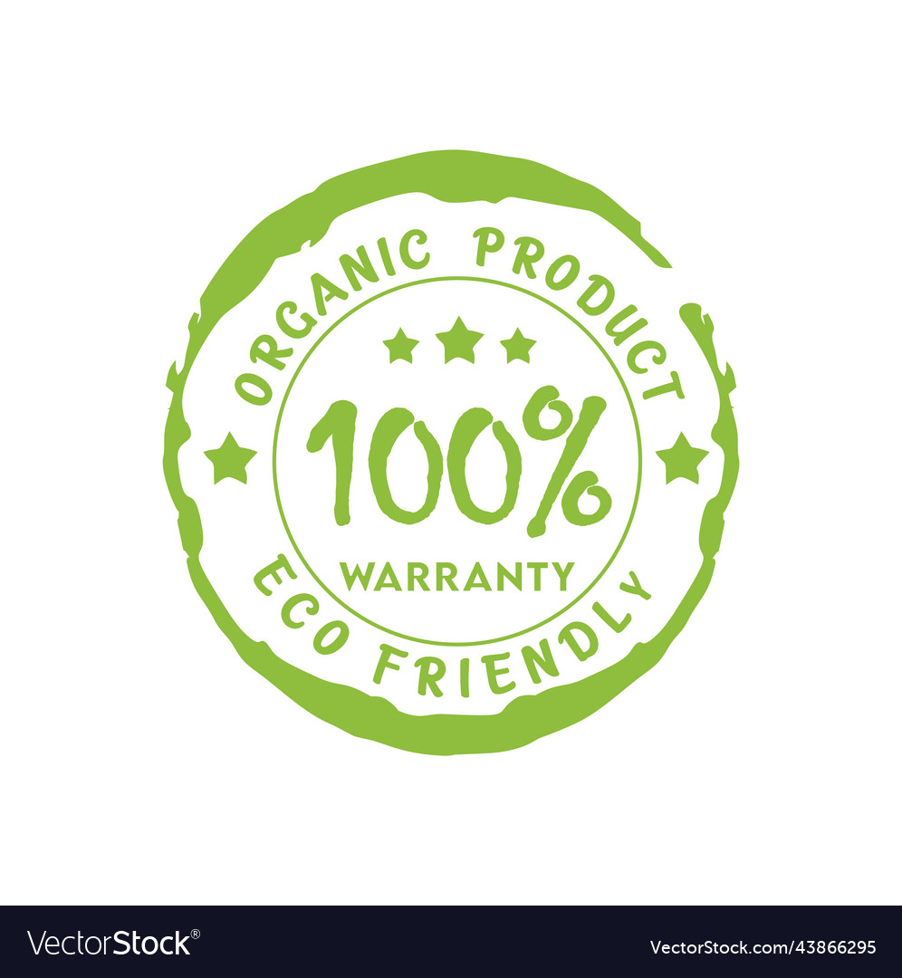 Organic product warranty logo sign