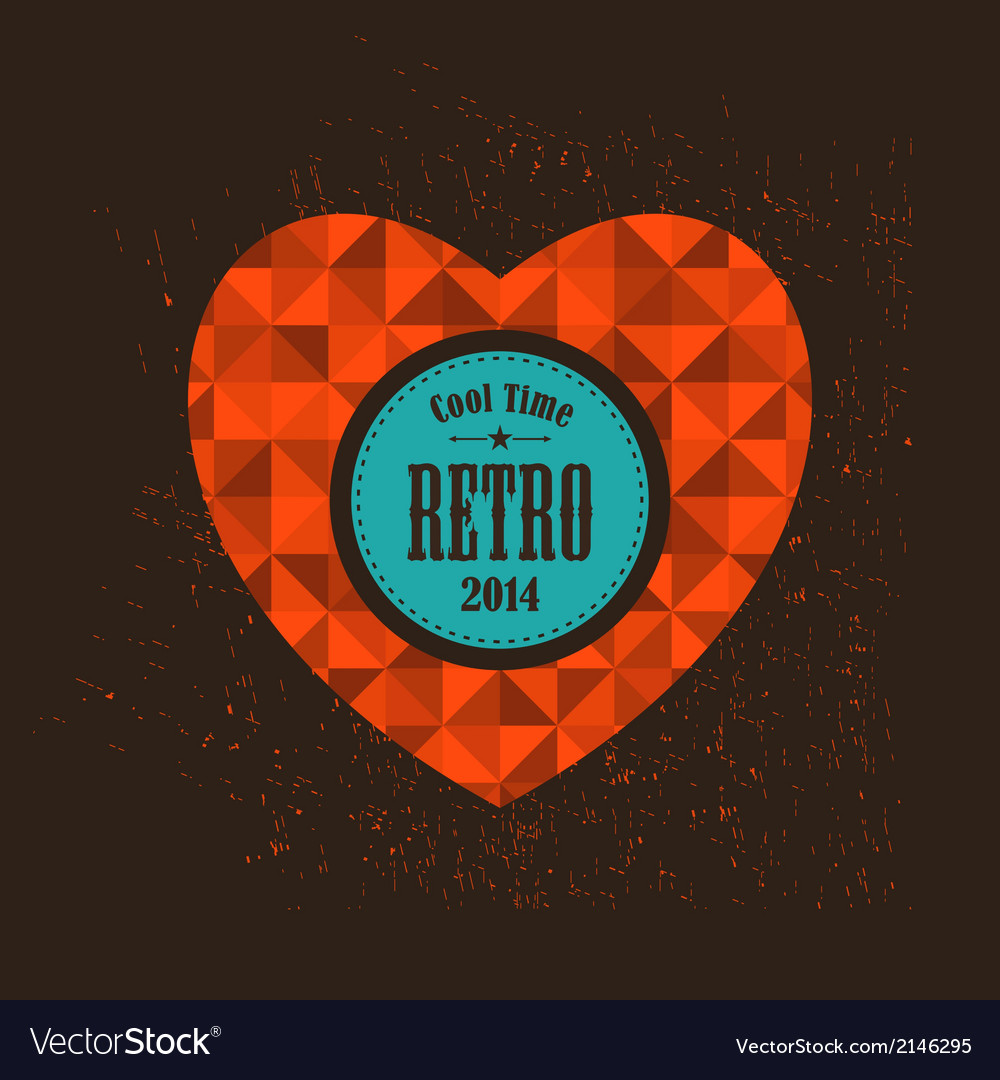 Retro heart with round banner for your message