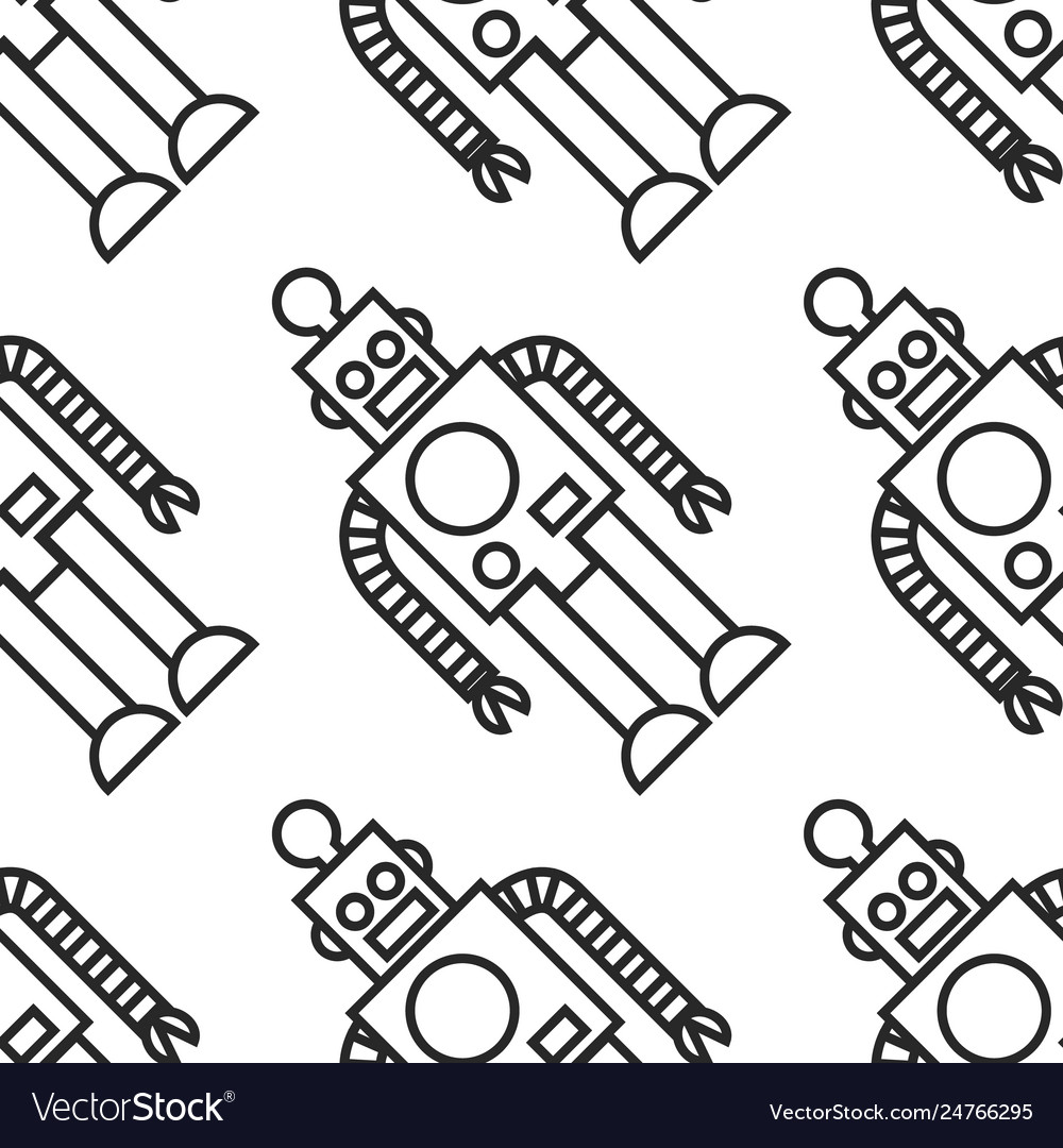Robot pattern on white vector image Robot pattern on white