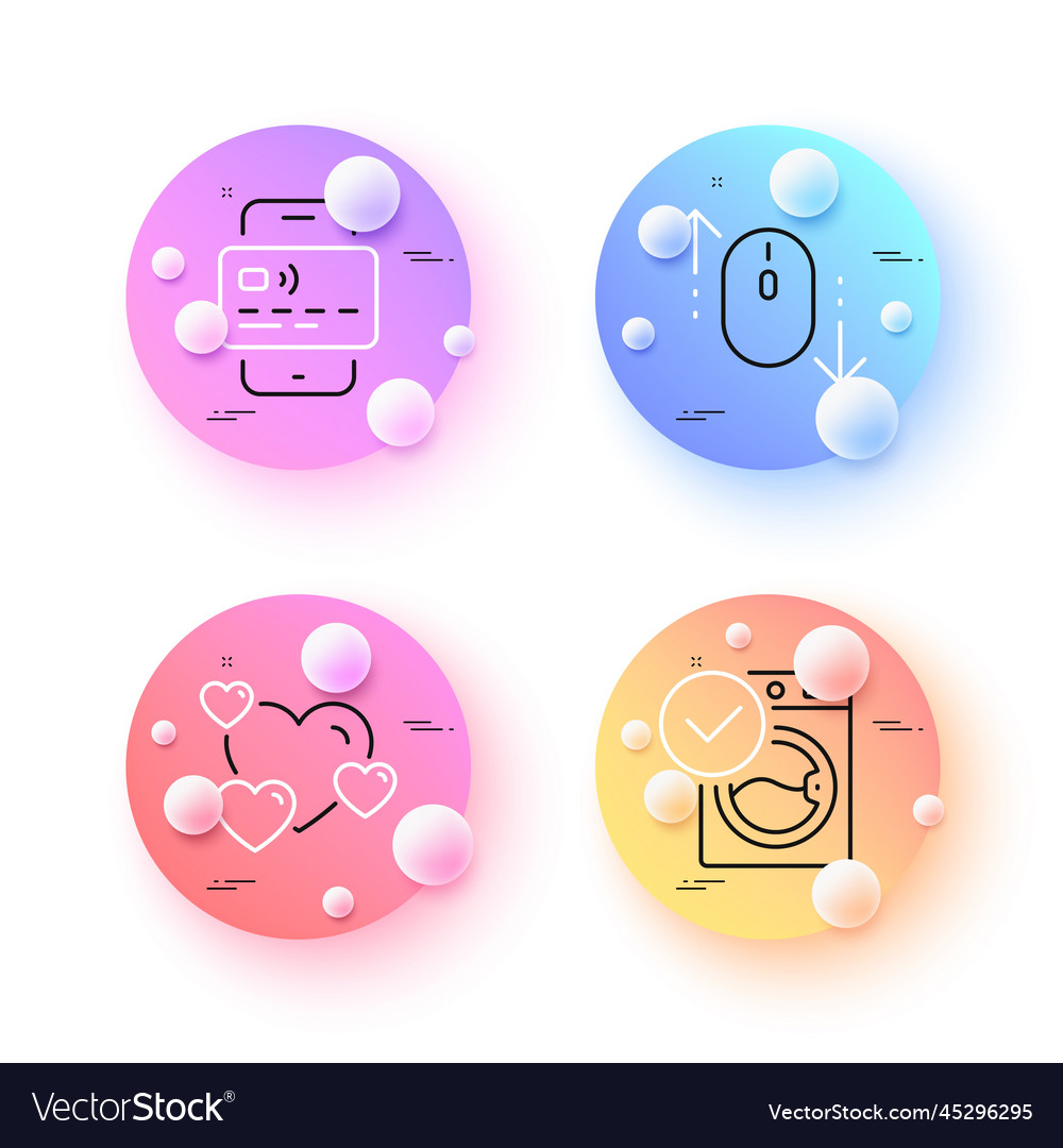 Scroll down washing machine and card minimal line vector image Scroll down washing machine and card minimal line