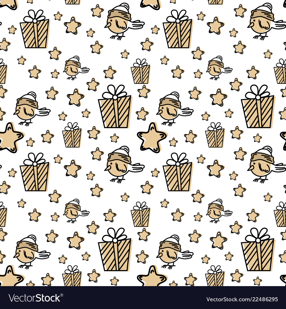 Seamless pattern with christmas elements Vector Image Seamless pattern with christmas elements