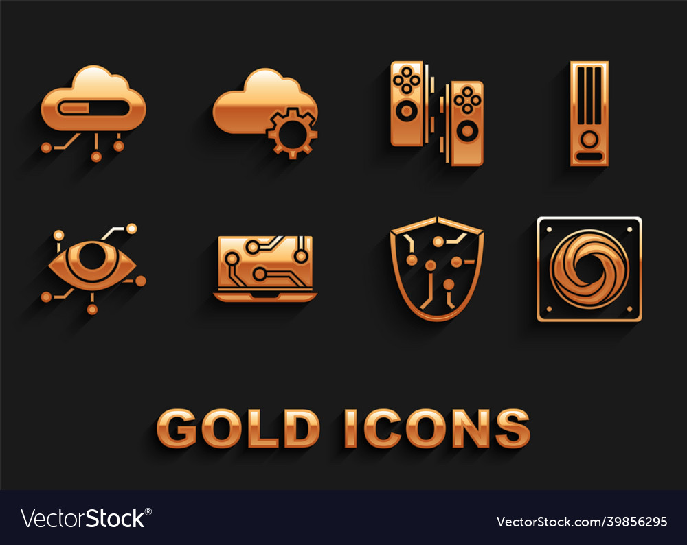 Set laptop video game console computer cooler vector image Set laptop video game console computer cooler