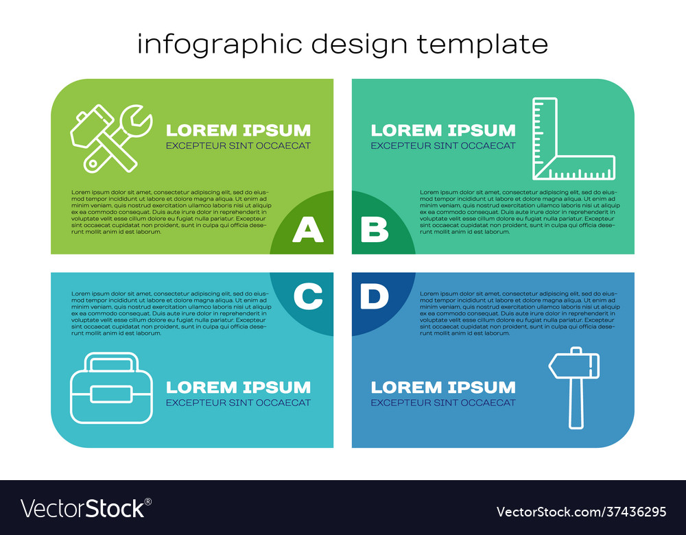 Set line toolbox hammer and wrench spanner vector image Set line toolbox hammer and wrench spanner