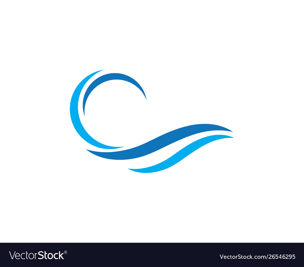 Water wave symbol and icon logo template Vector Image