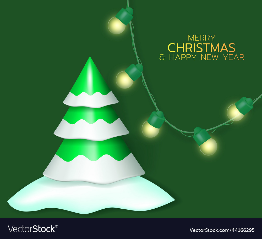 Winter background with realistic 3d objects vector image Winter background with realistic 3d objects
