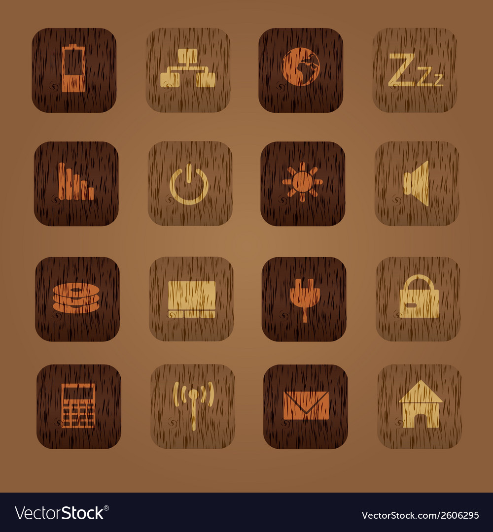 Wood texture computer buttons eps10