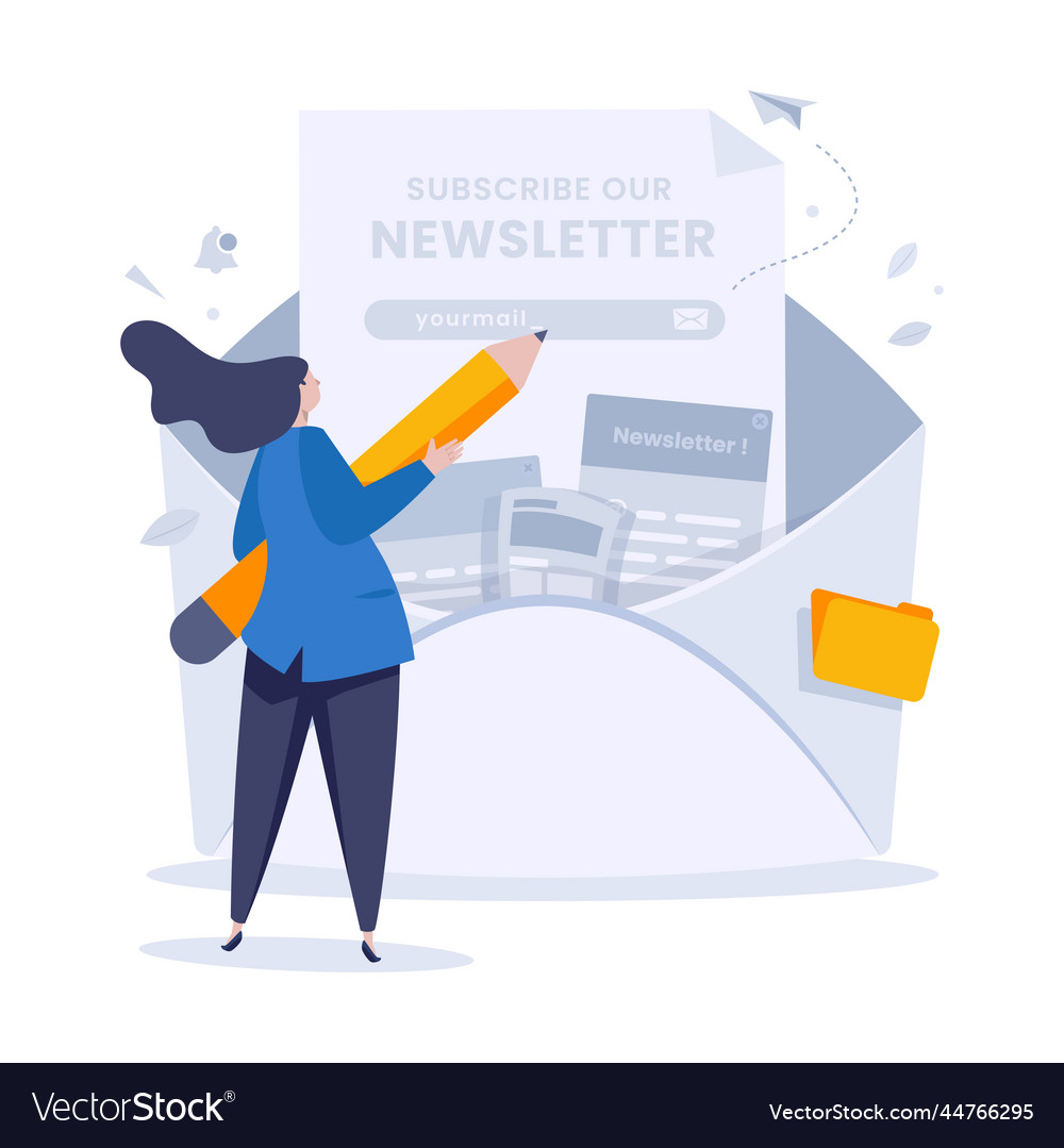 Write a newsletter updates vector image Write a newsletter updates