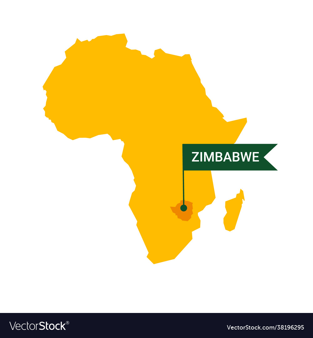 Zimbabwe on an africa s map with word