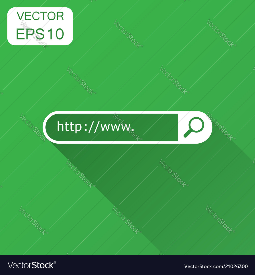 Address and navigation bar icon with long shadow vector image Address and navigation bar icon with long shadow