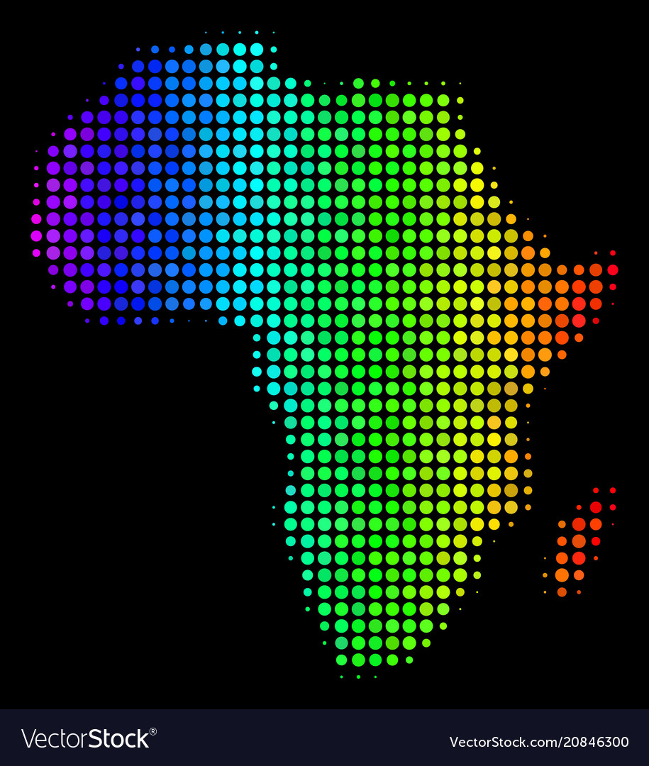 Colored dot africa map