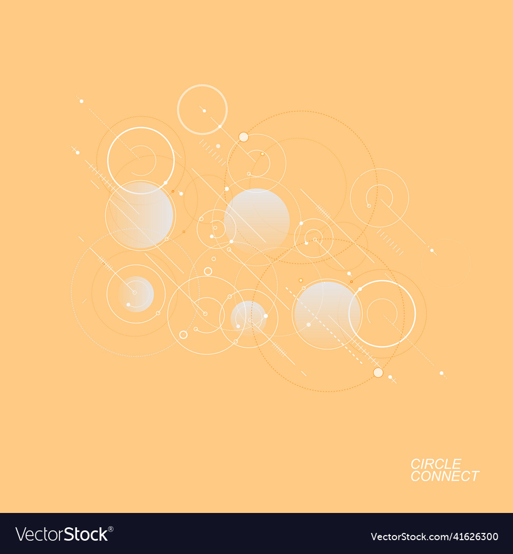 Connect circle and lines background geometric