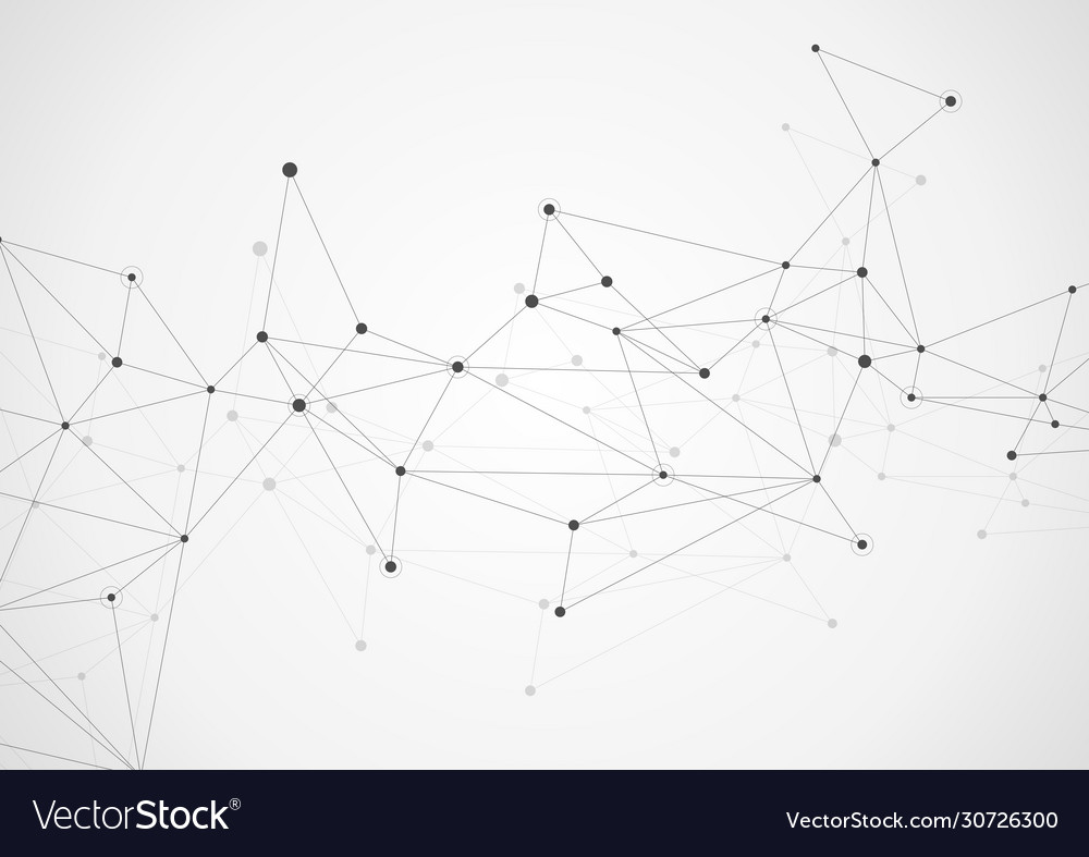 Connecting dots and lines global network vector image Connecting dots and lines global network