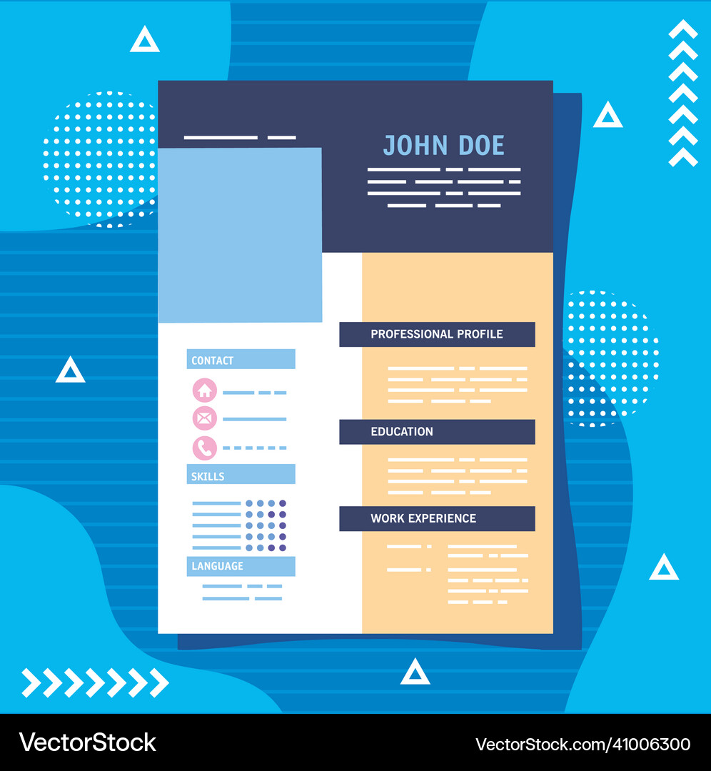 Curriculum template document Royalty Free Vector Image