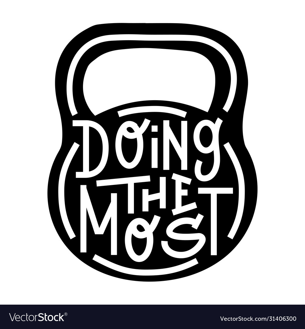 Fitness typographic sport poster doing most vector image Fitness typographic sport poster doing most