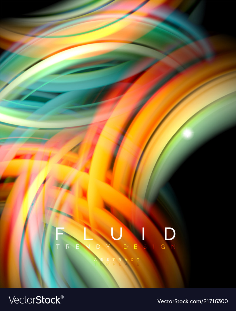 Fluid smooth wave abstract background flowing Vector Image Fluid smooth wave abstract background flowing