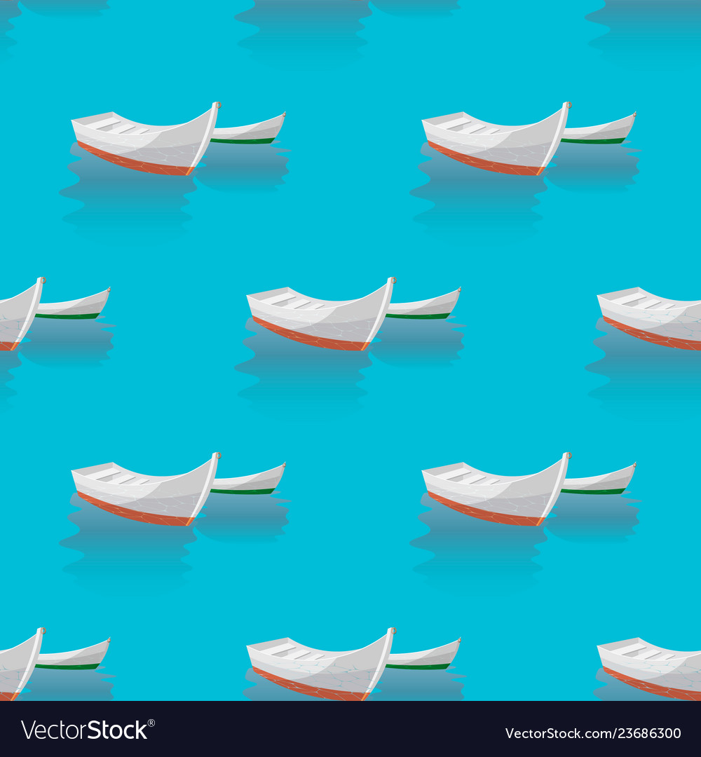 Marine print seamless pattern boat sailing