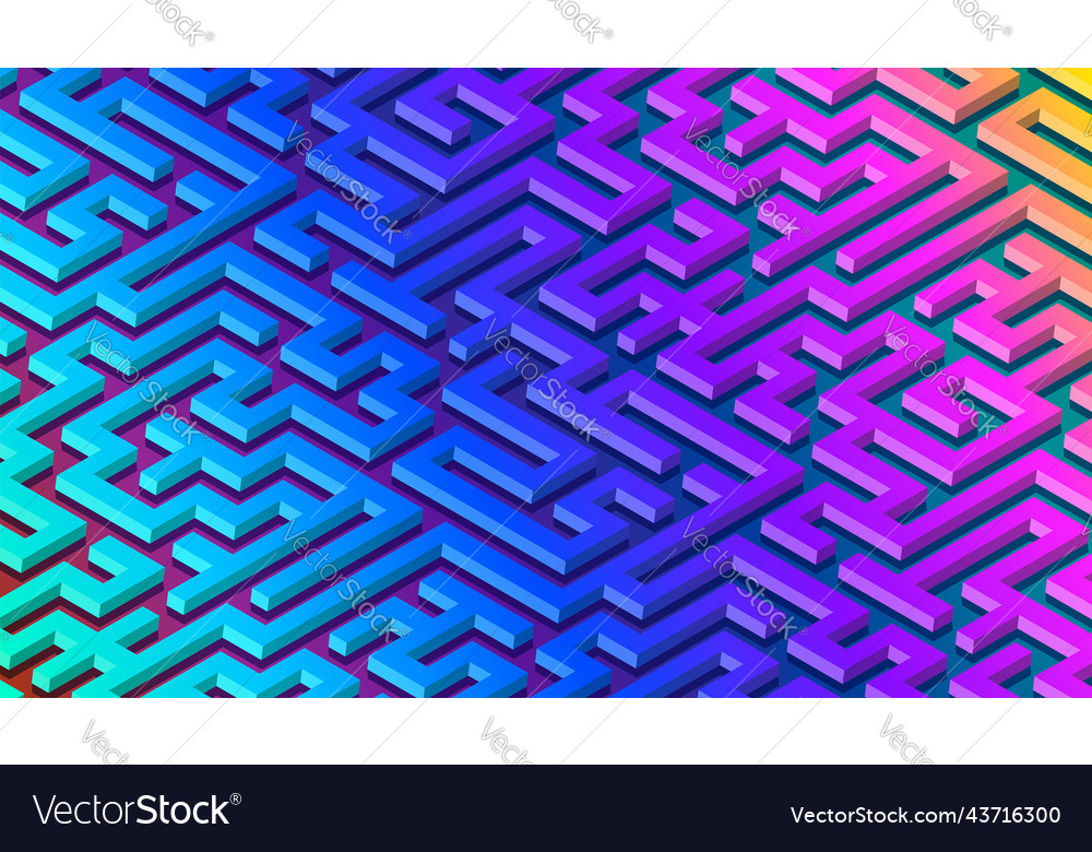 Maze pattern abstract background with vibrant vector image Maze pattern abstract background with vibrant