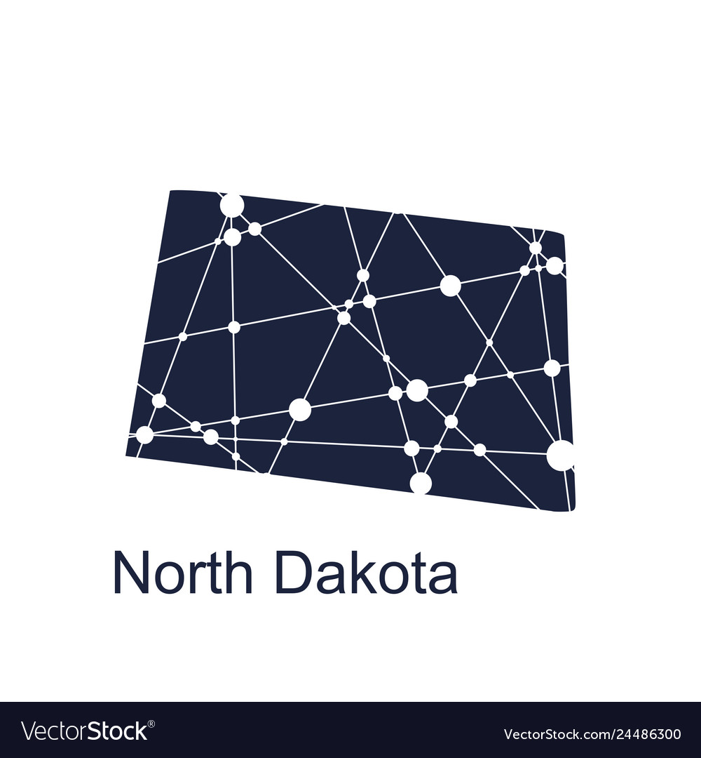 North Dakota State Map Royalty Free Vector Image