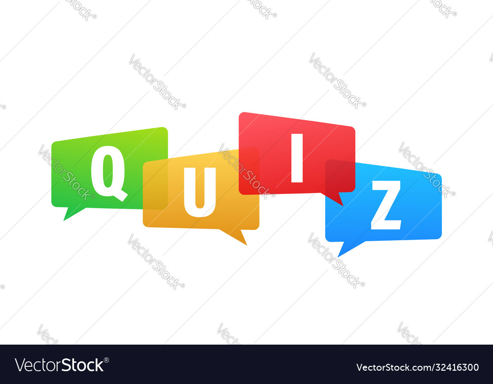 Quiz logo with speech bubble symbols concept