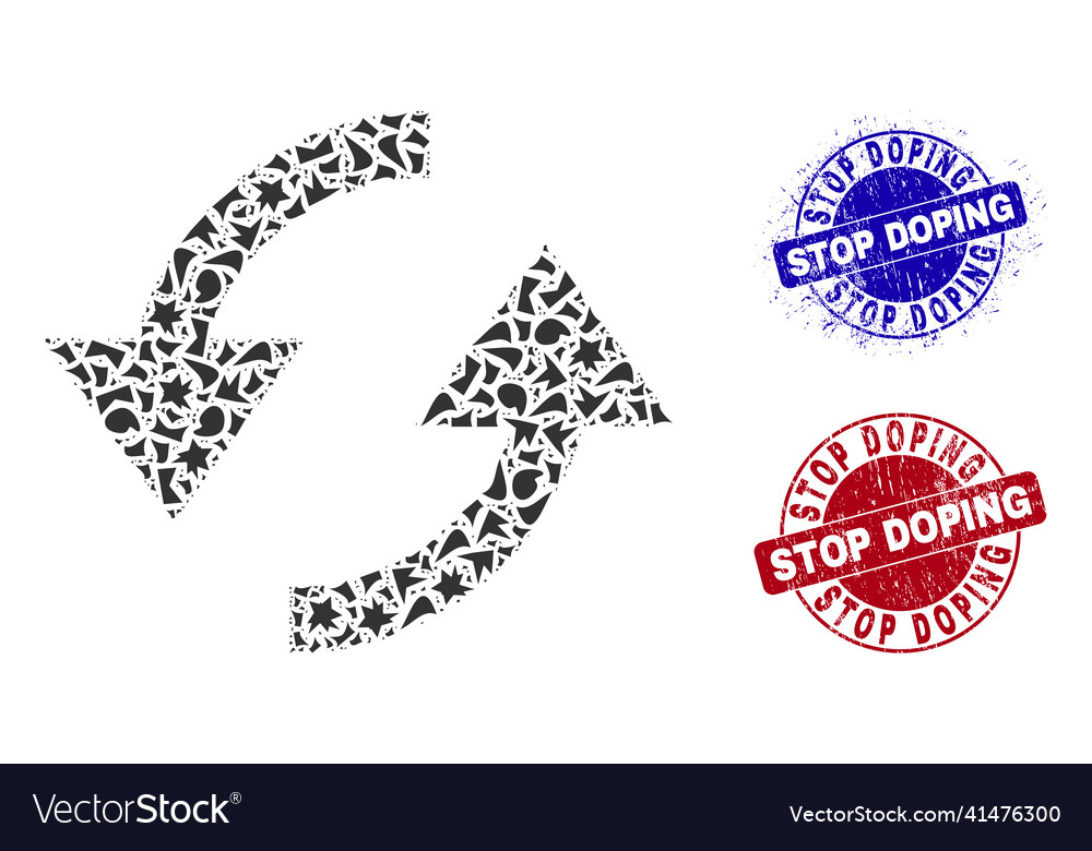 Refresh mosaic of shards with stop doping textured Vector Image Refresh mosaic of shards with stop doping textured