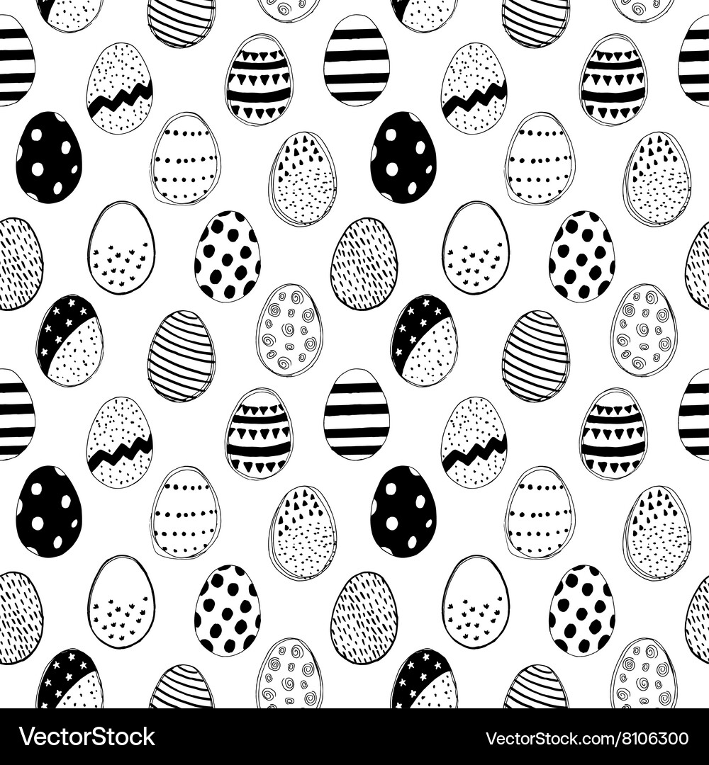 Seamless pattern with easter eggs Royalty Free Vector Image