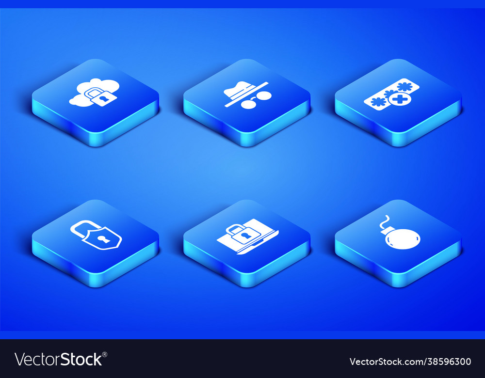 Set bomb ready to explode cloud computing lock vector image Set bomb ready to explode cloud computing lock