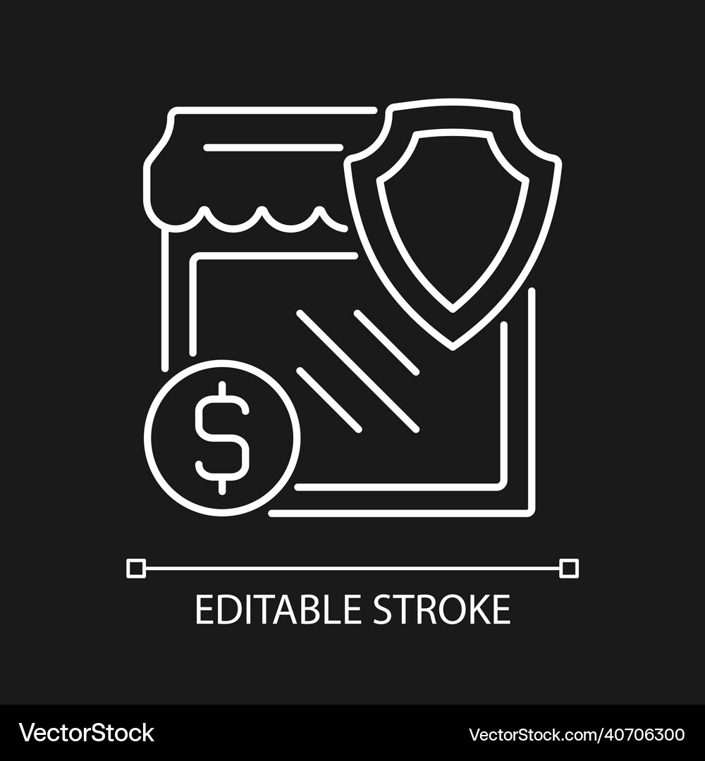 Small business insurance white linear icon Vector Image