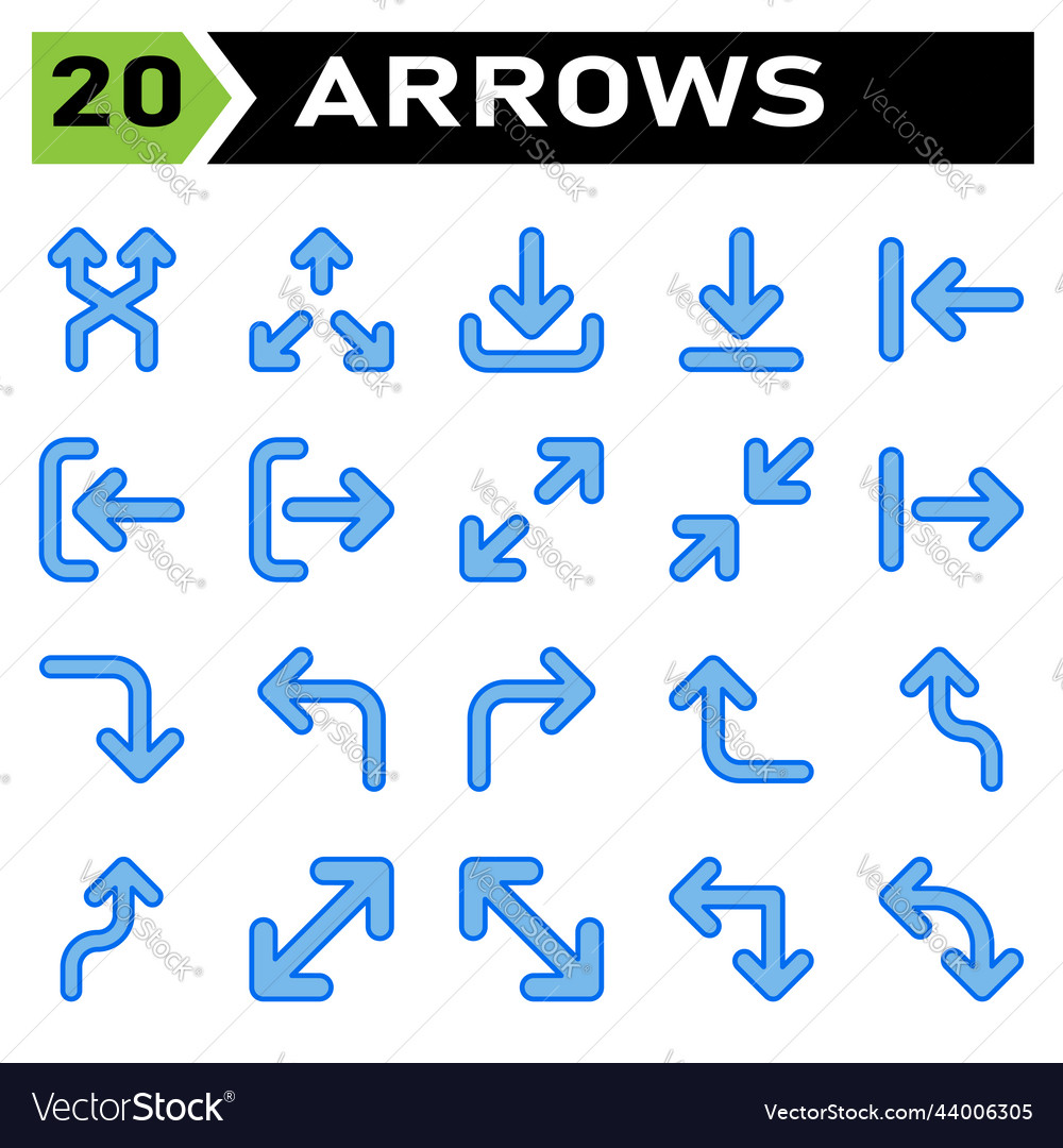 Arrows icon set include arrow right