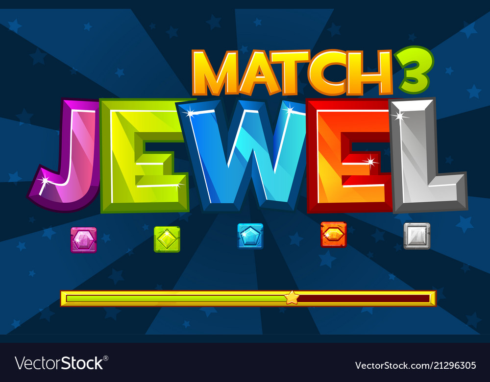 Background gems match3 games set multicolored vector image Background gems match3 games set multicolored