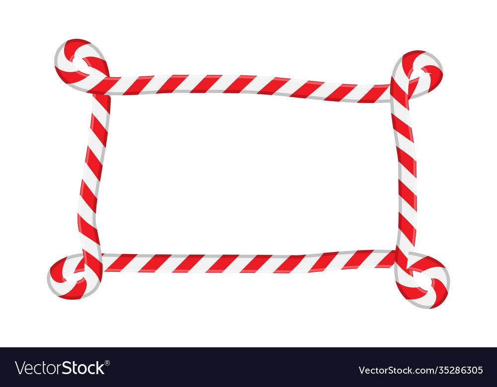 Candy cane border with swirl edges copy Royalty Free Vector