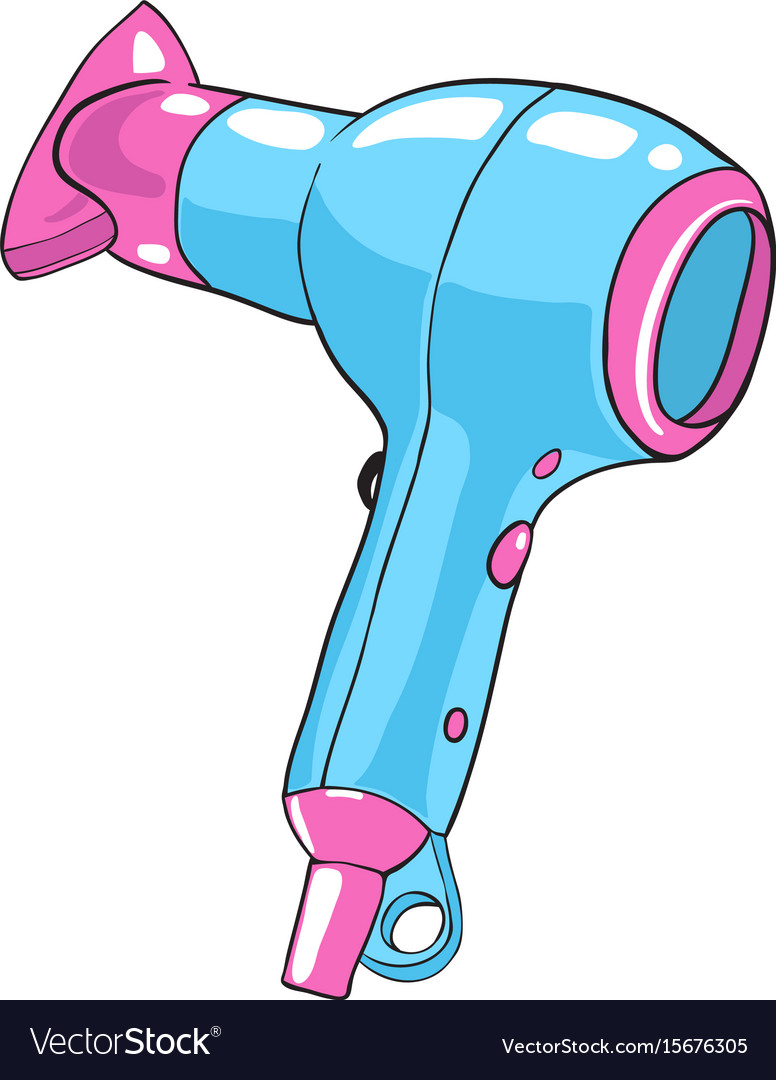 Cartoon image hair dryer Royalty Free Vector Image