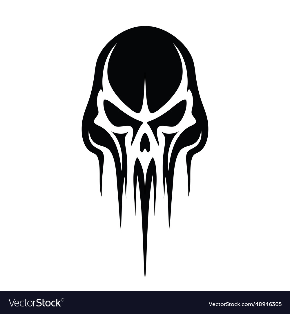 Demon skull concept logo graphic design creepy Vector Image