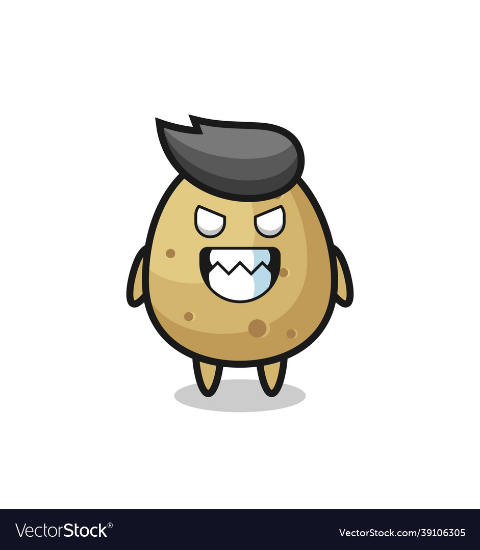 Böser Ausdruck der Kartoffel süße Maskottchen vector image Böser Ausdruck der Kartoffel süße Maskottchen