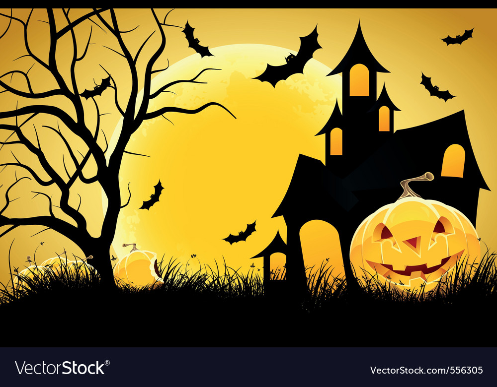 Halloween background with pumpkin Royalty Free Vector Image