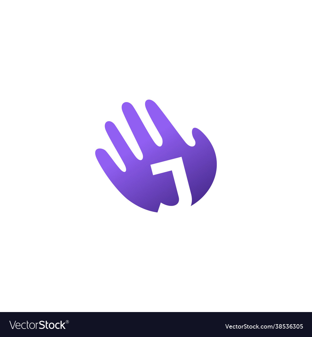 J letter hand palm hello logo icon