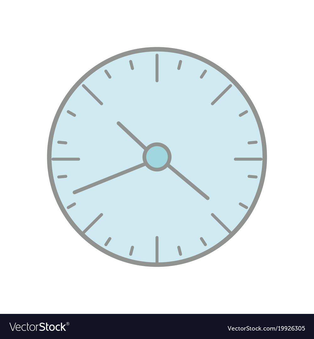 Line color wall round clock time object