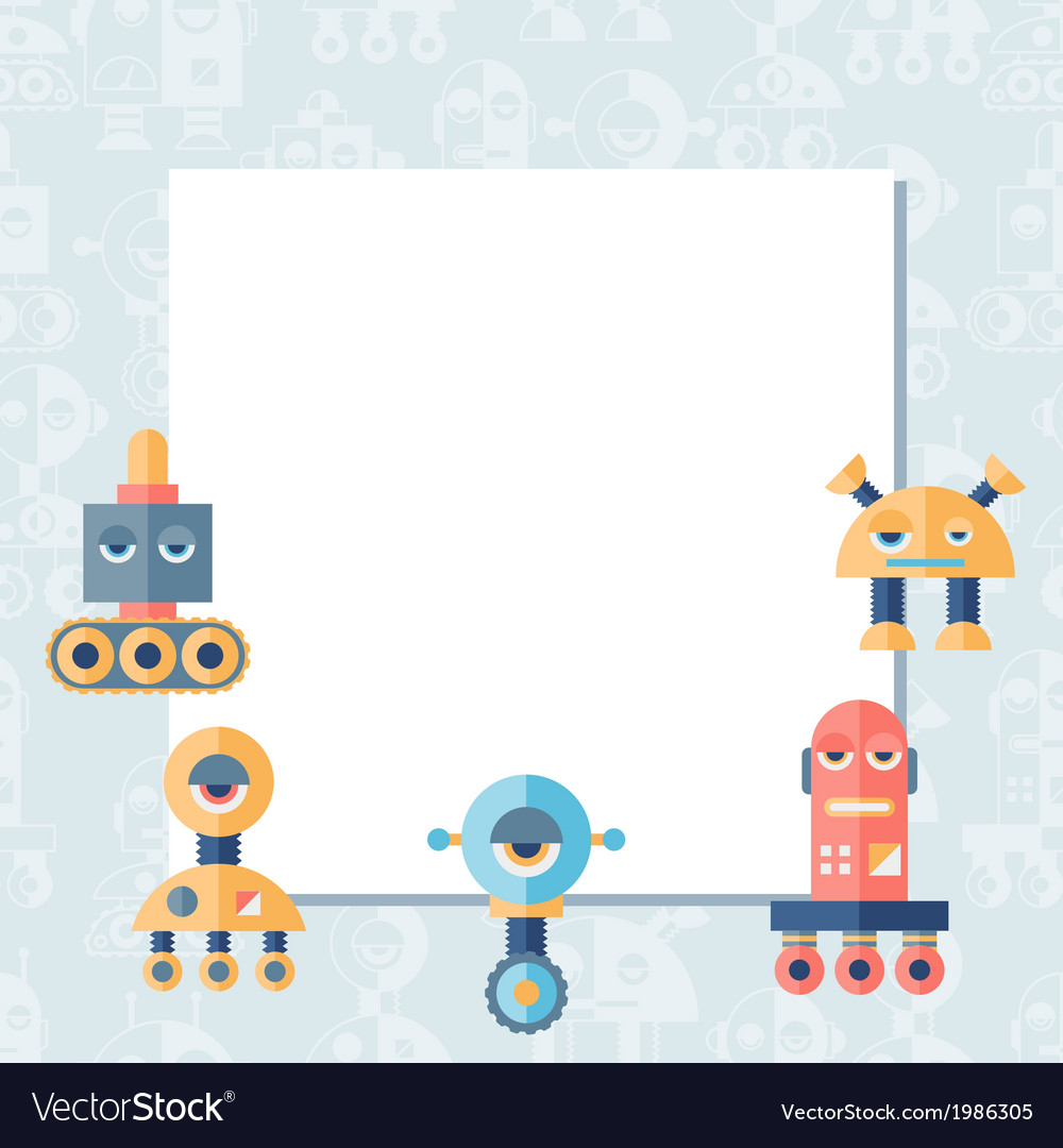 Modern Robot Flat Style Background