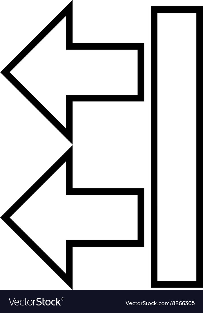 Move arrows left outline icon