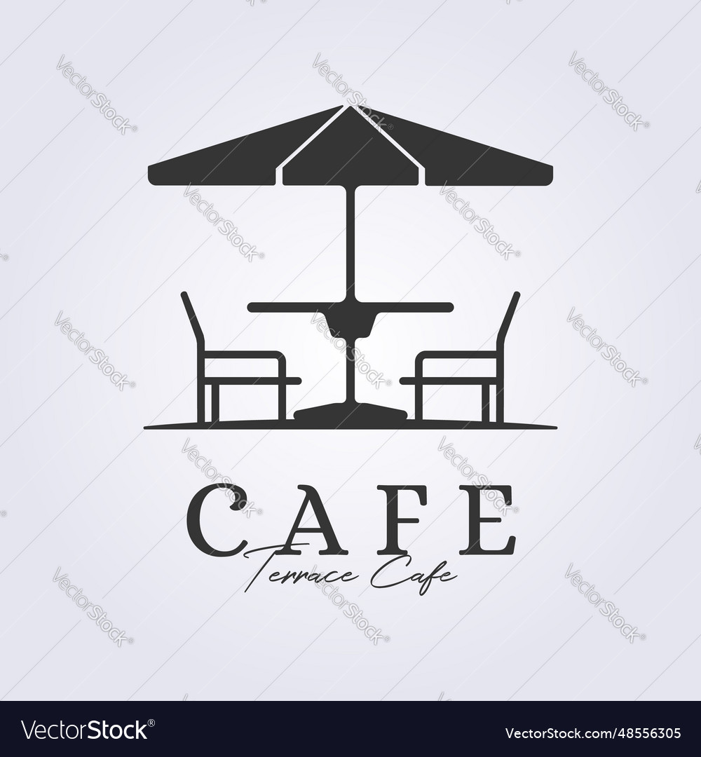 Outdoor terrace cafe logo symbol icon sign vector image Outdoor terrace cafe logo symbol icon sign