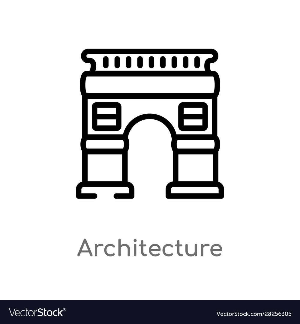 Outline architecture icon isolated black simple vector image Outline architecture icon isolated black simple