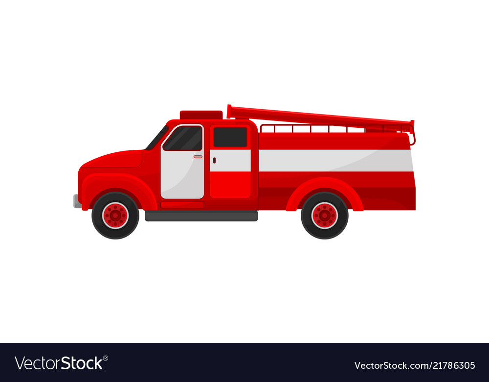 Red fire truck emergency service for firefighting Vector Image