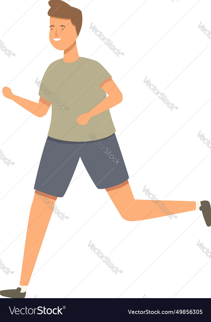 School active run icon cartoon sport boy Vector Image