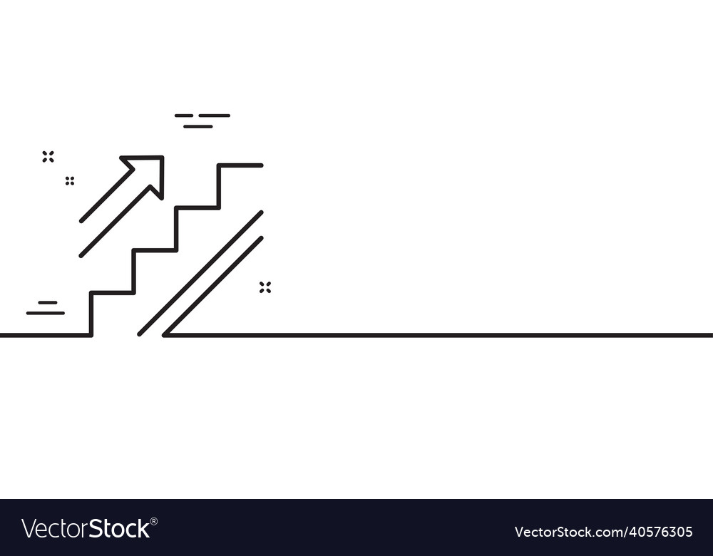 Stairs line icon shopping stairway sign minimal Vector Image