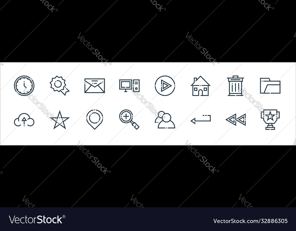 Web essentials line icons linear set quality