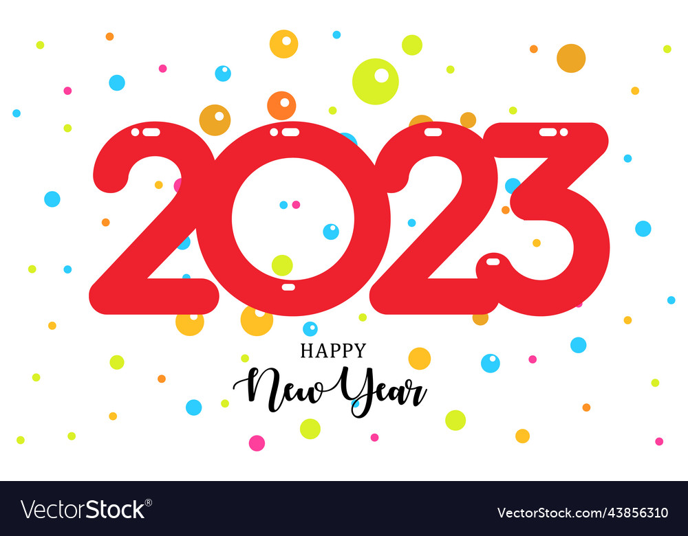 2023 numbers in cartoon style with color balloons Vector Image